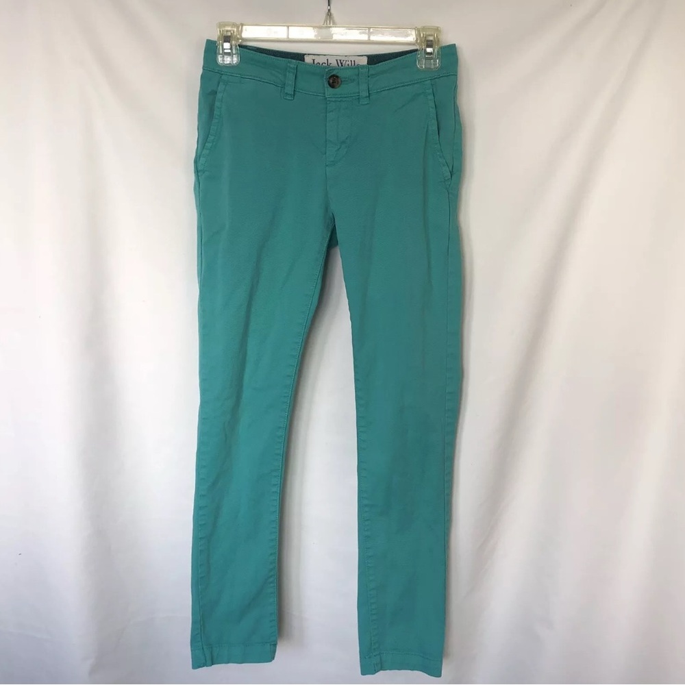 Jack Wills University Outfitters Womens Aqua Green Skinny Leg Chinos Sz 4